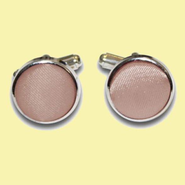Mocha Brown Plain Satin Inlay Round Wedding Mens Cufflinks Five Sets
