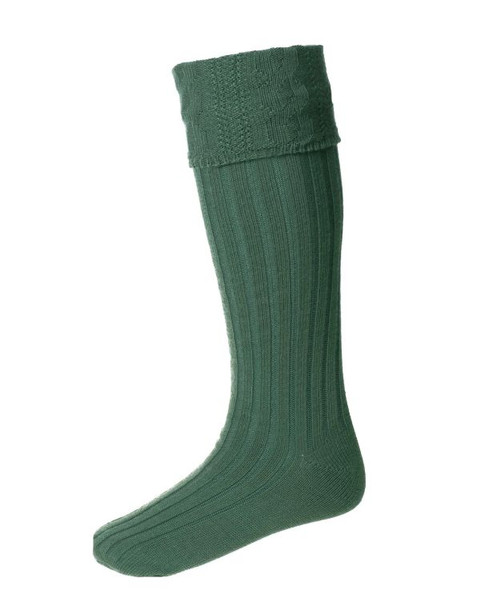 Ancient Green Wool Blend Glenmore Full Length Mens Kilt Hose Highland Socks