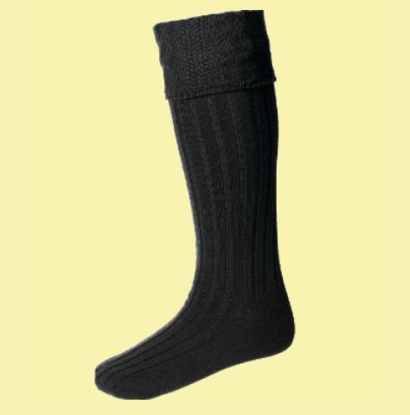 Charcoal Wool Blend Glenmore Full Length Mens Kilt Hose Highland Socks