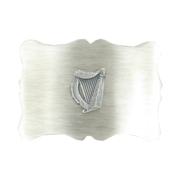 Irish Harp Scalloped Antique Finish Mens Stylish Pewter Kilt Belt Buckle