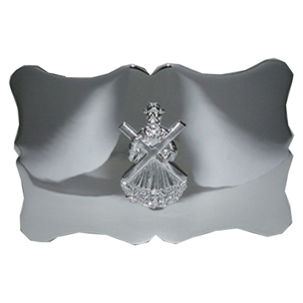 St Andrew Scalloped Chrome Finish Mens Stylish Pewter Kilt Belt Buckle