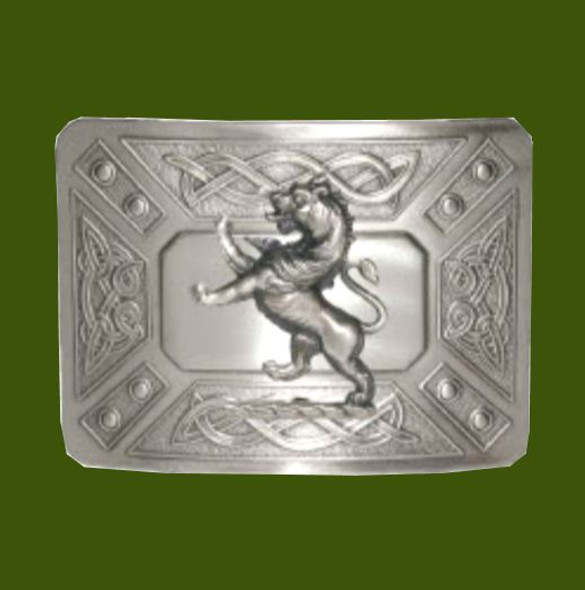 Celtic Dress Knotwork Lion Rampant Antique Mens Stylish Pewter Kilt Belt Buckle