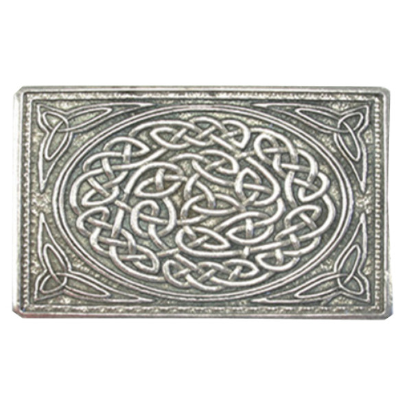 Celtic Knotwork Polished Finish Mens Stylish Pewter Utility Kilt Belt Buckle