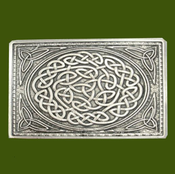 Celtic Knotwork Matt Finish Mens Stylish Pewter Utility Kilt Belt Buckle