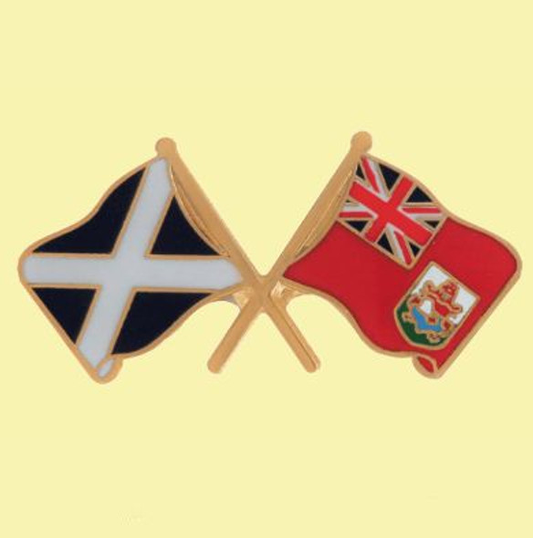 Saltire Bermuda Crossed Country Flags Friendship Enamel Lapel Pin Set x 3