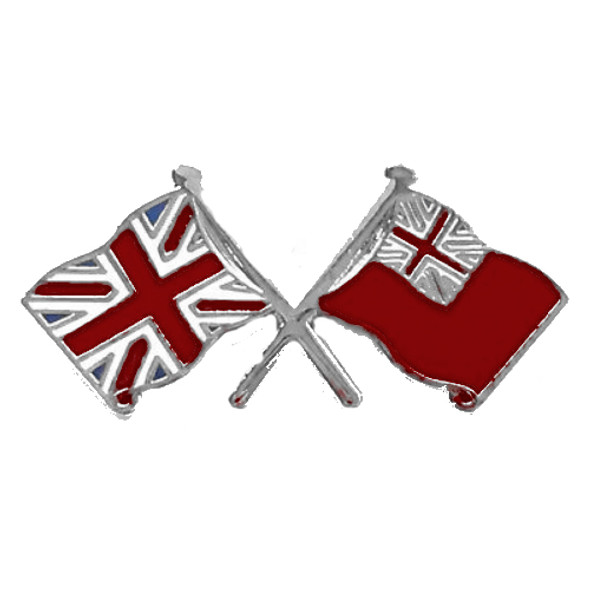 Union Jack Red Ensign Military Flags Friendship Enamel Lapel Pin Set x 3