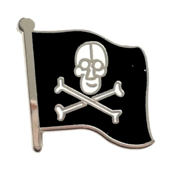 Jolly Roger Flag Enamel Badge Small Lapel Pin Set x 3