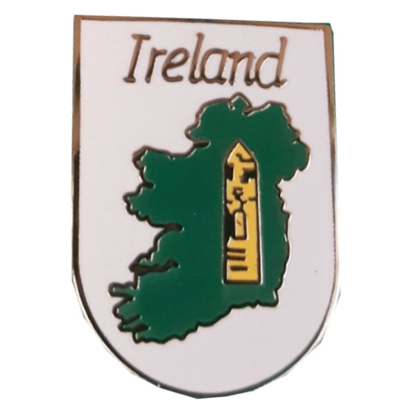 Ireland Map Scrabo Tower Shield Enamel Badge Lapel Pin Set x 3