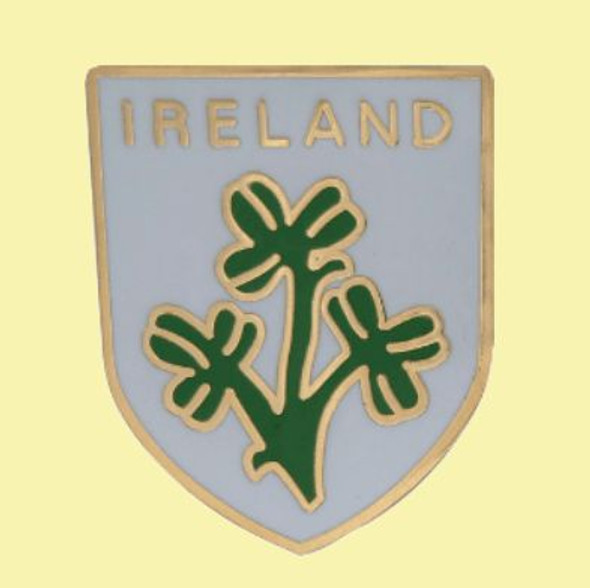 Ireland Shamrock Plant Shield Enamel Badge Lapel Pin Set x 3