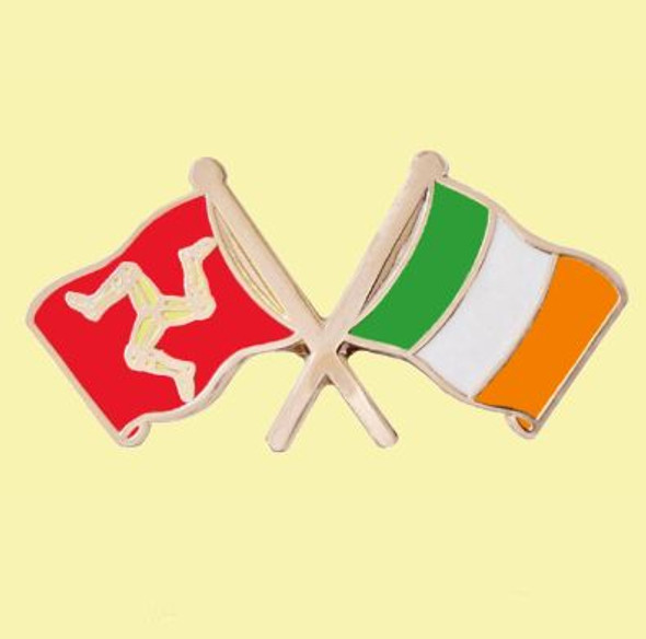 Isle Of Man Ireland Crossed Country Flags Friendship Enamel Lapel Pin Set x 3