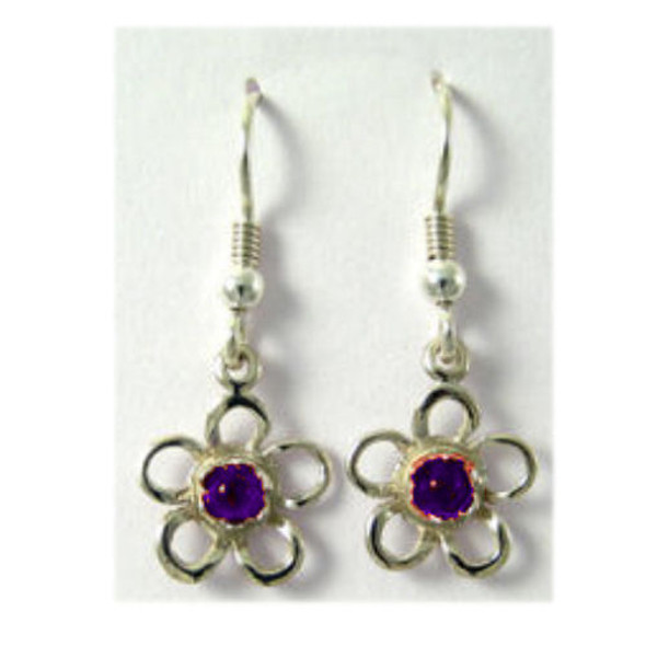 Kokkaloorie Daisy Amethyst Sterling Silver Hook Earrings