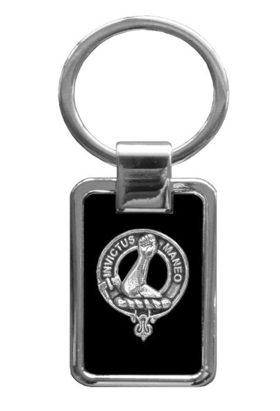 Armstrong Clan Badge Stainless Steel Silver Clan Crest Keyring