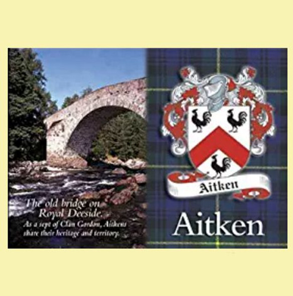 Aitken Coat of Arms Scottish Family Name Fridge Magnets Set of 10