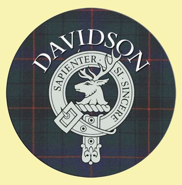 Davidson Clan Crest Tartan Cork Round Clan Badge Coasters Set of 10