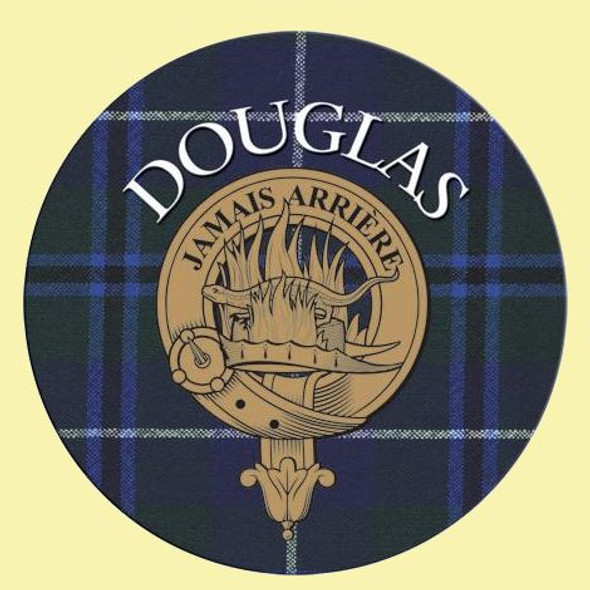 Douglas Clan Crest Tartan Cork Round Clan Badge Coasters Set of 10