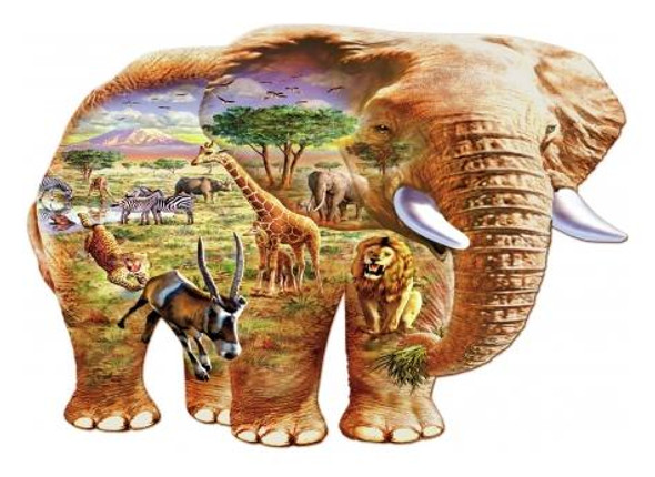 Elephant Savannah Animal Themed Majestic Wooden Jigsaw Puzzle 1500 Pieces