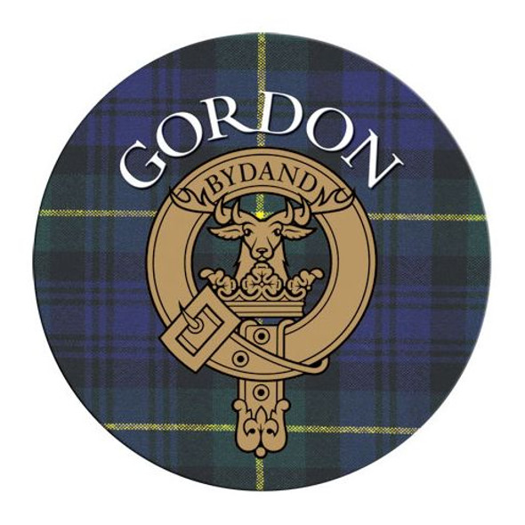 Gordon Clan Crest Tartan Cork Round Clan Badge Coasters Set of 10