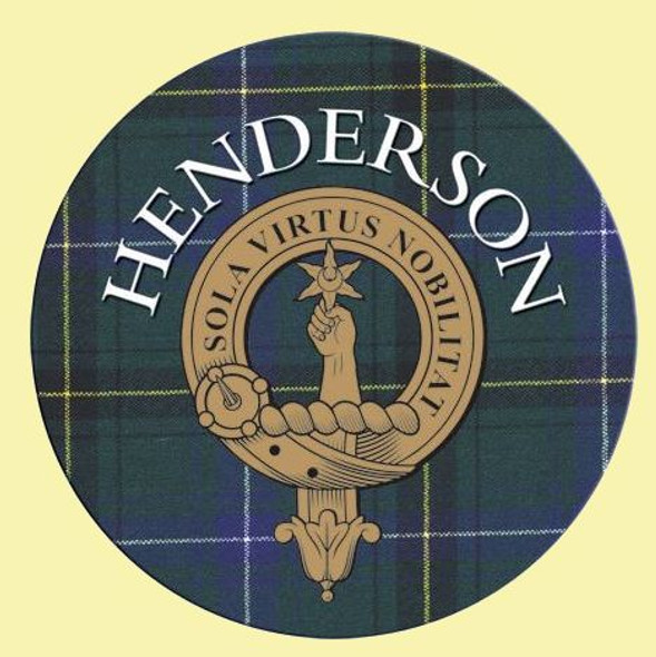 Henderson Clan Crest Tartan Cork Round Clan Badge Coasters Set of 10