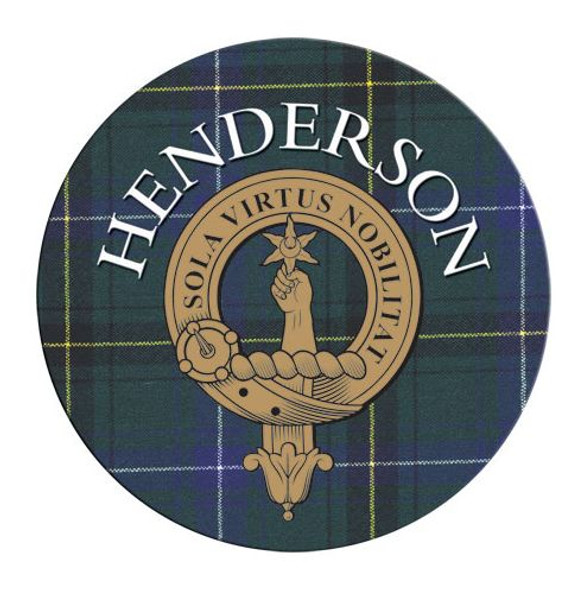 Henderson Clan Crest Tartan Cork Round Clan Badge Coasters Set of 10