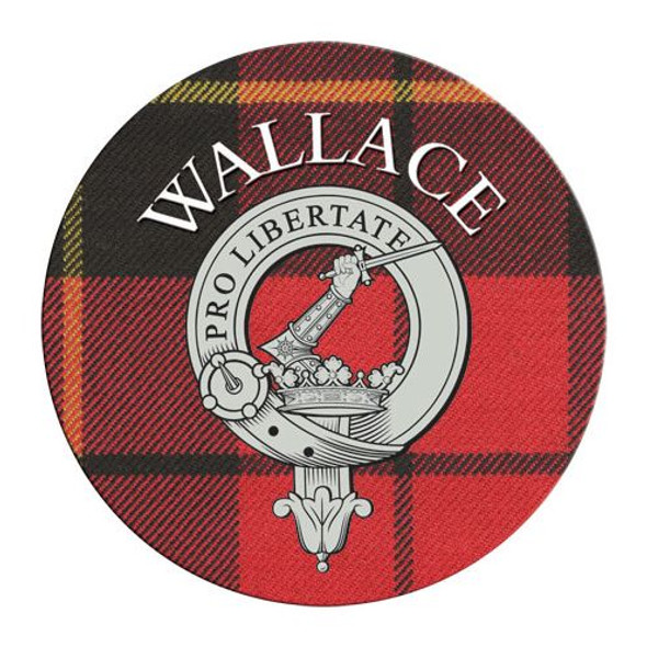 Wallace Clan Crest Tartan Cork Round Clan Badge Coasters Set of 10