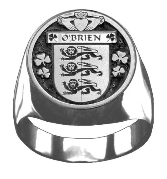 OBrien Irish Coat Of Arms Family Crest Mens Sterling Silver Ring