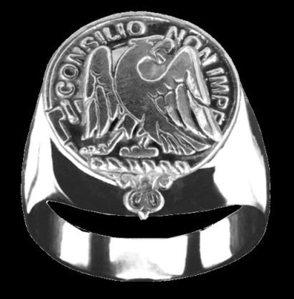 Agnew Clan Badge Mens Clan Crest Sterling Silver Ring