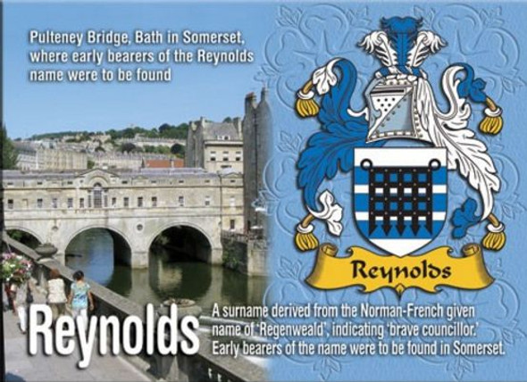 Reynolds Coat of Arms English Family Name Fridge Magnets Set of 10
