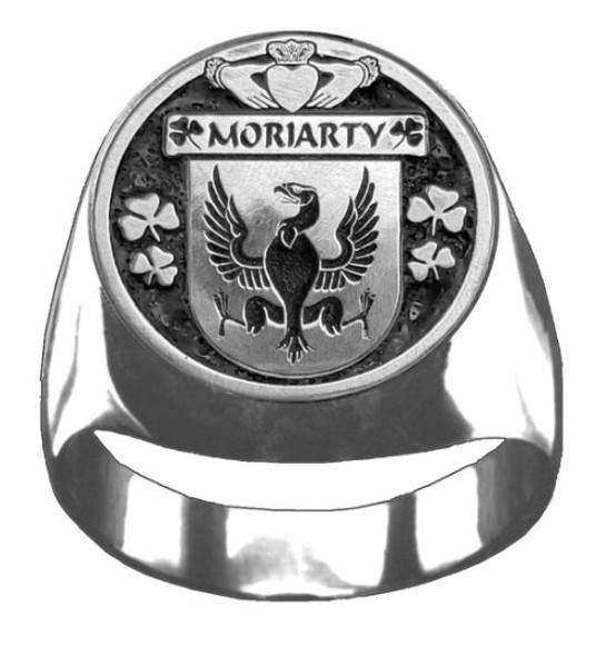 Moriarty Irish Coat Of Arms Family Crest Mens Sterling Silver Ring