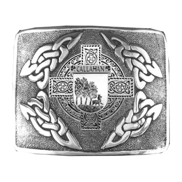 Callahan Irish Badge Interlace Mens Sterling Silver Kilt Belt Buckle