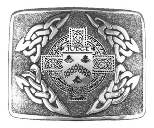 Judge Irish Badge Interlace Mens Sterling Silver Kilt Belt Buckle