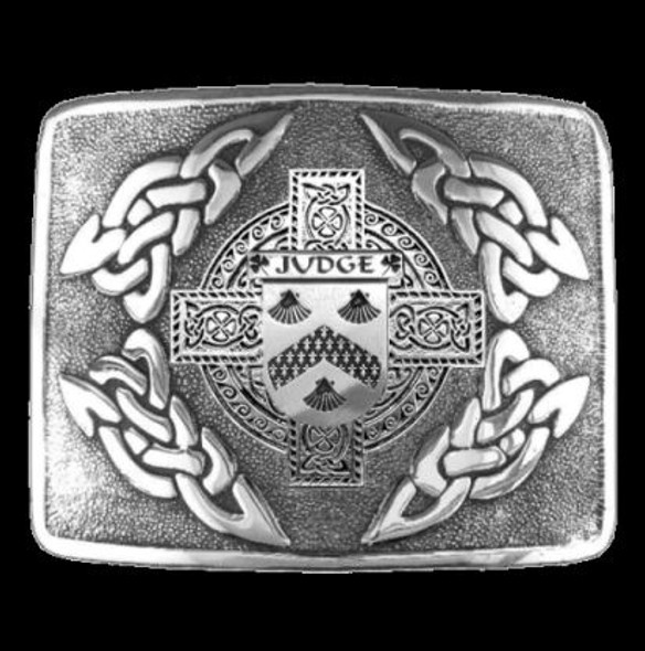 Judge Irish Badge Interlace Mens Sterling Silver Kilt Belt Buckle