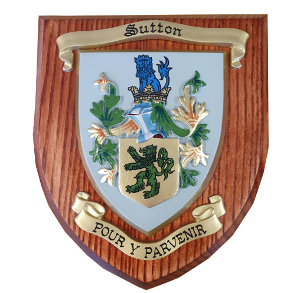 Custom Coat Of Arms Family Crest Hand Painted 10 x 8 Wooden Wall Plaque 
