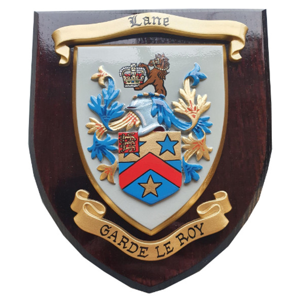 Custom Coat Of Arms Family Crest Hand Painted 12 x 10 Wooden Wall Plaque 