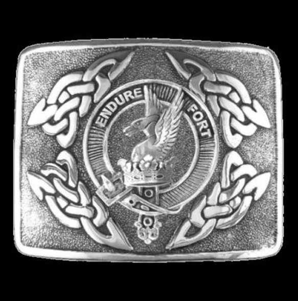 Lindsay Clan Badge Interlace Mens Sterling Silver Kilt Belt Buckle