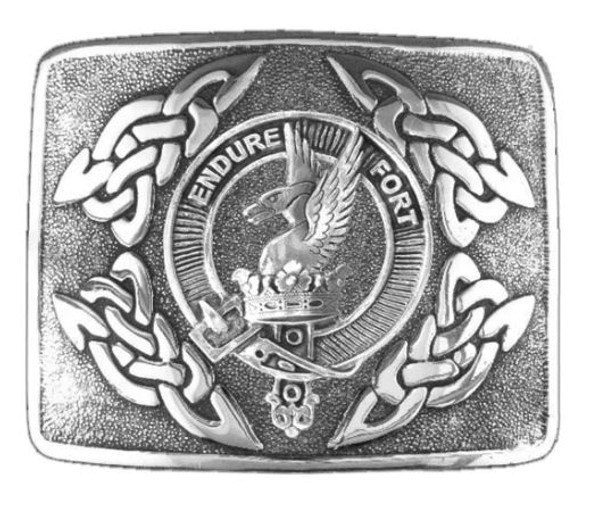 Lindsay Clan Badge Interlace Mens Sterling Silver Kilt Belt Buckle