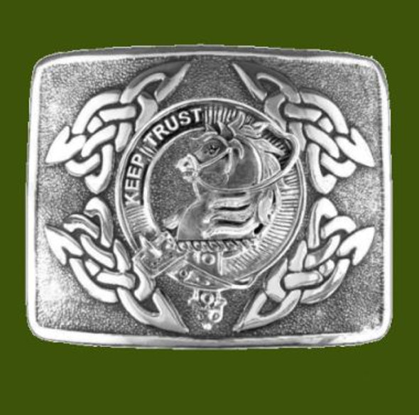 Hepburn Clan Badge Interlace Mens Stylish Pewter Kilt Belt Buckle