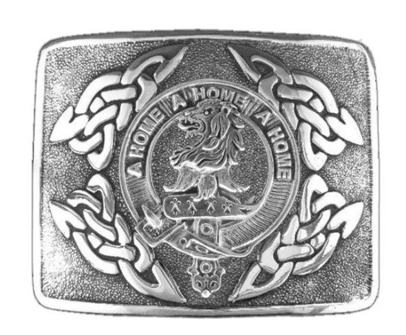 Home Clan Badge Interlace Mens Stylish Pewter Kilt Belt Buckle