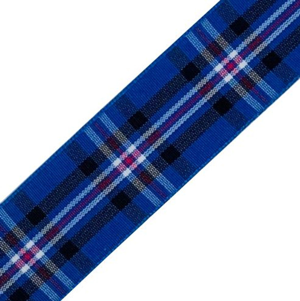 Glasgow Rangers Plaid Polyester Fabric Tartan Ribbon 25mm x 25 metres