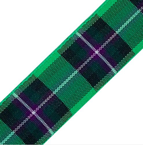 Hibernian Plaid Polyester Fabric Tartan Ribbon 25mm x 3 metres