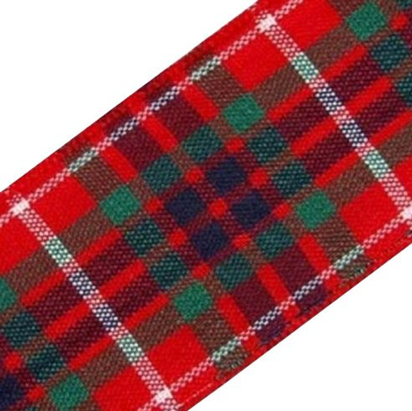 Fraser Modern Plaid Polyester Fabric Tartan Ribbon 25mm x 1 metre