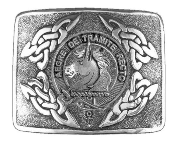 Horsburgh Clan Badge Interlace Mens Sterling Silver Kilt Belt Buckle