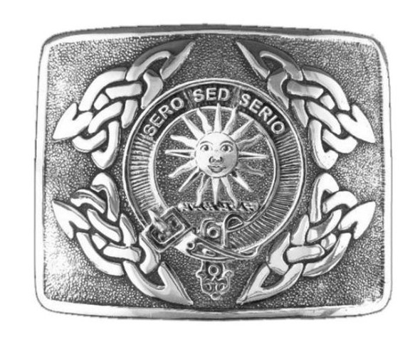 Kerr Clan Badge Interlace Mens Sterling Silver Kilt Belt Buckle