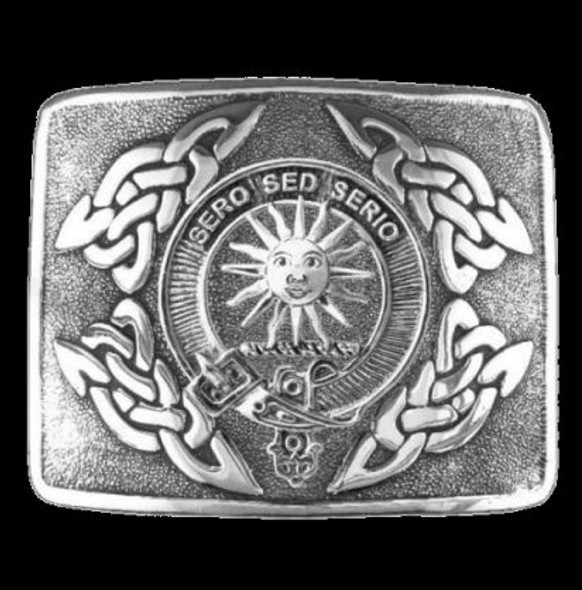 Kerr Clan Badge Interlace Mens Sterling Silver Kilt Belt Buckle