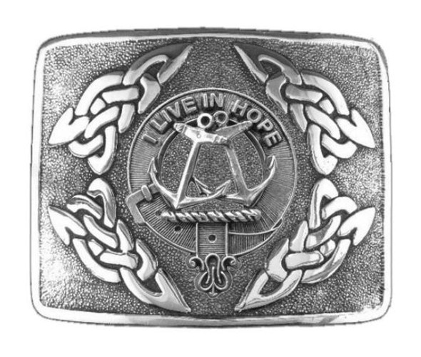Kinnear Clan Badge Interlace Mens Stylish Pewter Kilt Belt Buckle