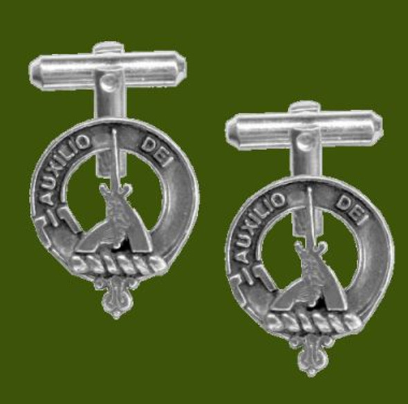 Muirhead Clan Badge Stylish Pewter Clan Crest Cufflinks