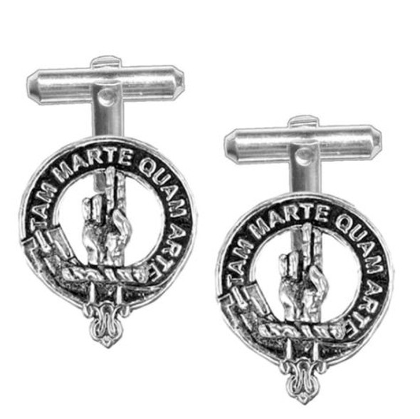 Logie Clan Badge Stylish Pewter Clan Crest Cufflinks