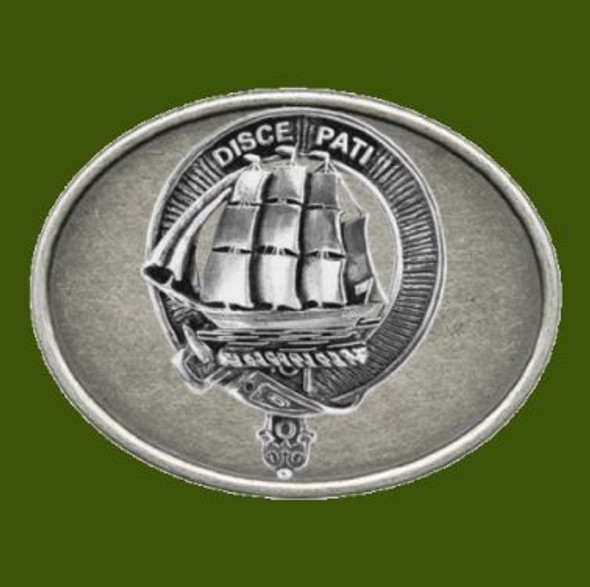 Duncan Clan Badge Oval Antiqued Mens Stylish Pewter Belt Buckle