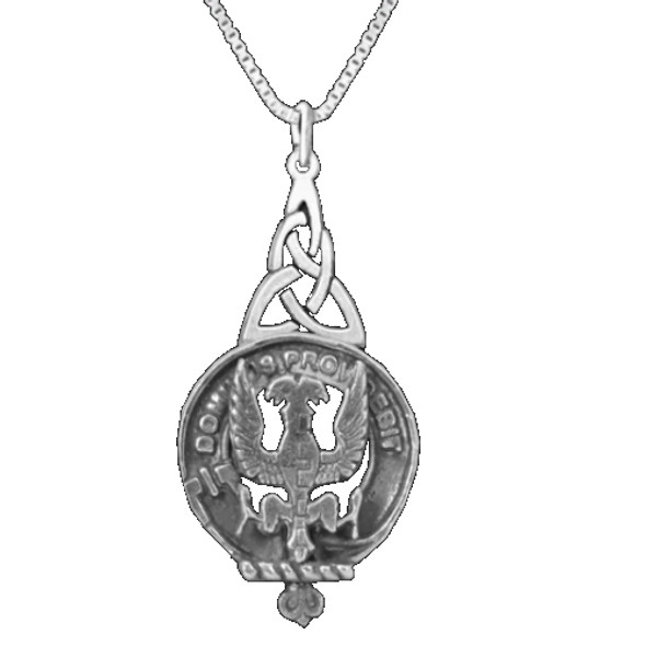 Boyle Clan Badge Stylish Pewter Clan Crest Interlace Drop Pendant