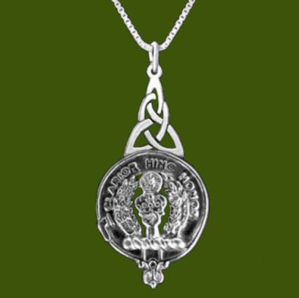 Buchanan Clan Badge Stylish Pewter Clan Crest Interlace Drop Pendant