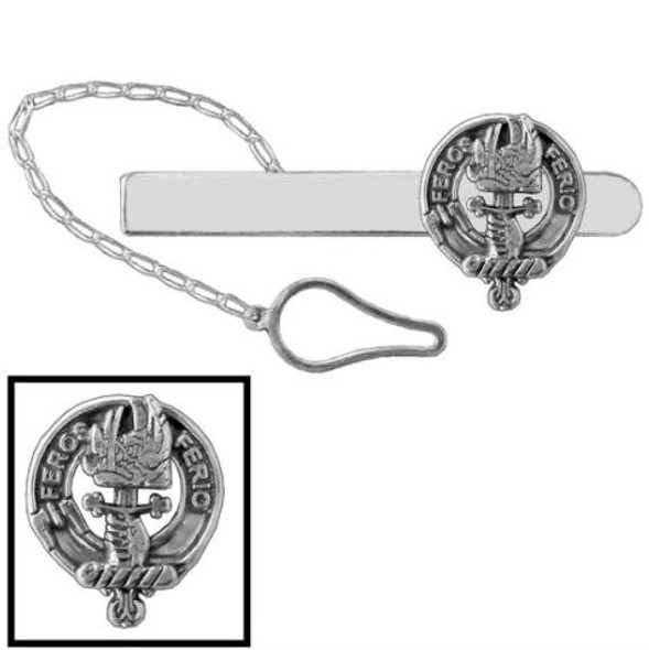 Chisholm Clan Badge Sterling Silver Button Loop Clan Crest Tie Bar